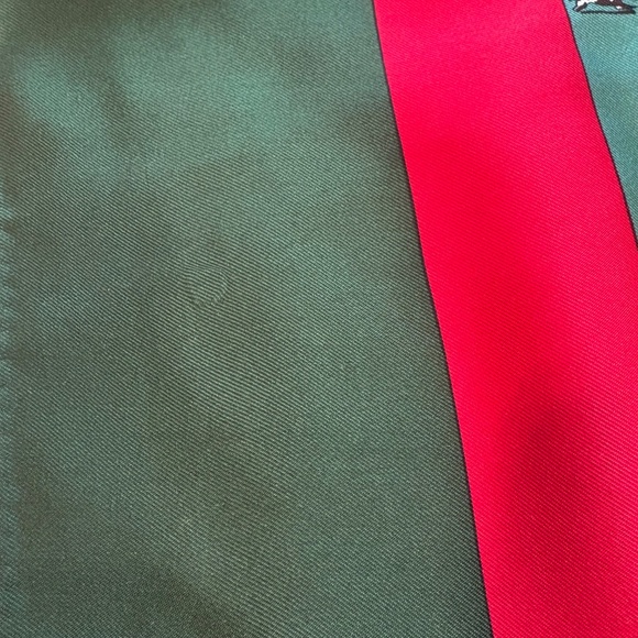 Ginnie Johansen Silk Scarf Green Gallery Horse Hunting 80s Retro Equestrian - Picture 8 of 9